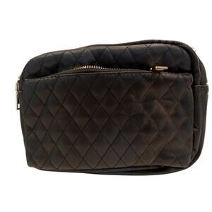 Fanny Pack for Women/Men quilted Belt bag zipper pockets Black
